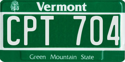 VT license plate CPT704
