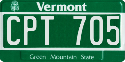 VT license plate CPT705