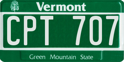 VT license plate CPT707