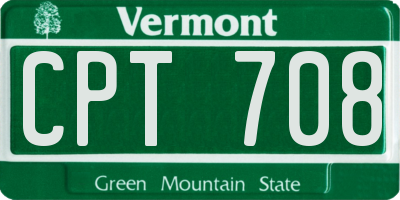 VT license plate CPT708