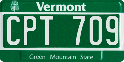 VT license plate CPT709