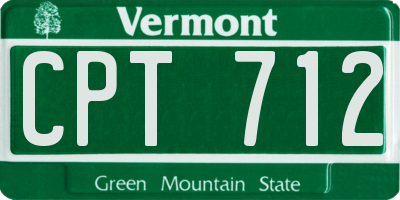 VT license plate CPT712
