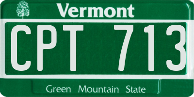 VT license plate CPT713