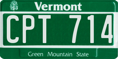 VT license plate CPT714