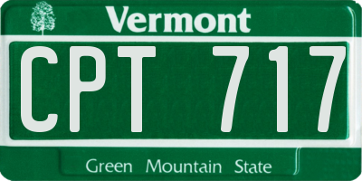 VT license plate CPT717