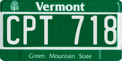 VT license plate CPT718