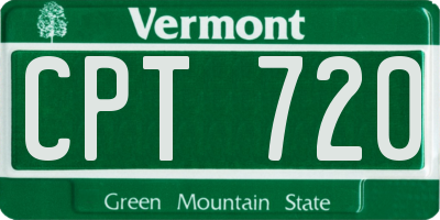 VT license plate CPT720