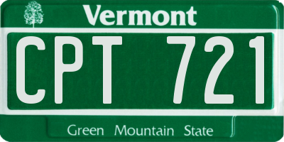 VT license plate CPT721
