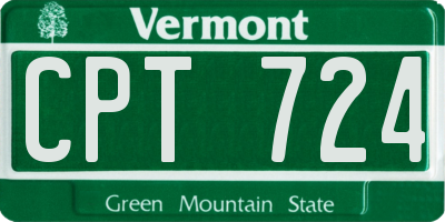 VT license plate CPT724