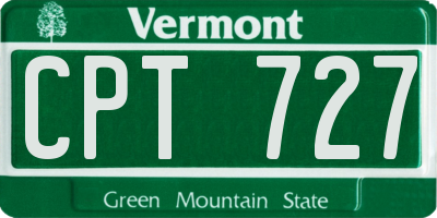 VT license plate CPT727