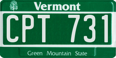 VT license plate CPT731