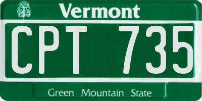 VT license plate CPT735