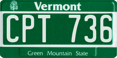 VT license plate CPT736