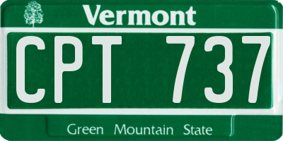 VT license plate CPT737