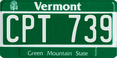 VT license plate CPT739