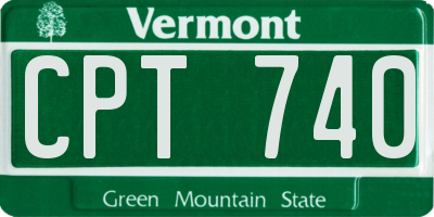 VT license plate CPT740