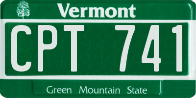 VT license plate CPT741