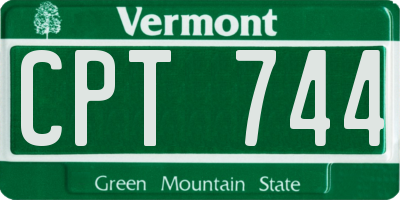 VT license plate CPT744