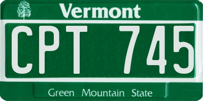 VT license plate CPT745