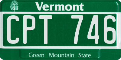 VT license plate CPT746