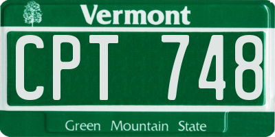 VT license plate CPT748
