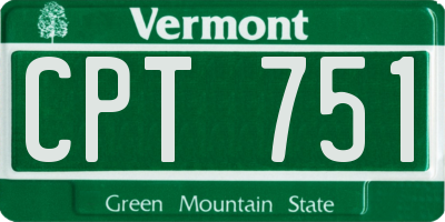 VT license plate CPT751