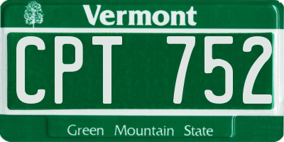VT license plate CPT752