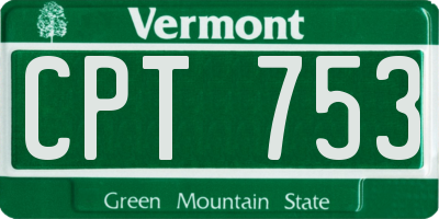 VT license plate CPT753