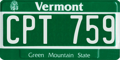 VT license plate CPT759