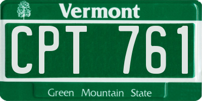 VT license plate CPT761