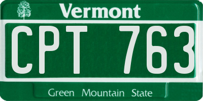 VT license plate CPT763