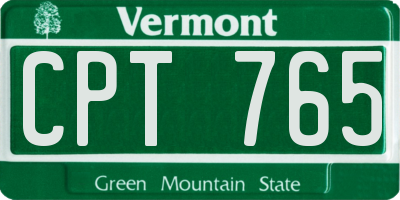 VT license plate CPT765