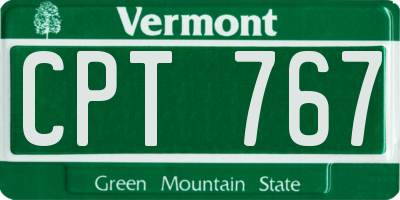 VT license plate CPT767