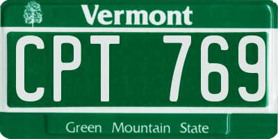 VT license plate CPT769