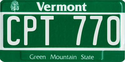 VT license plate CPT770