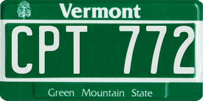 VT license plate CPT772