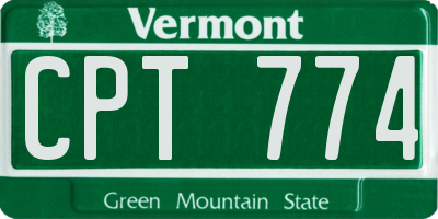 VT license plate CPT774