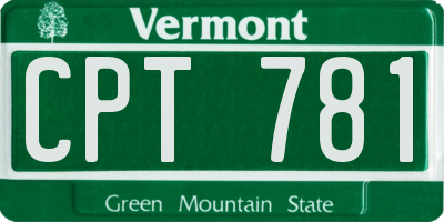 VT license plate CPT781