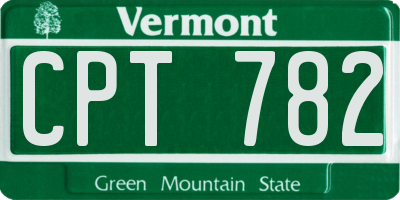 VT license plate CPT782