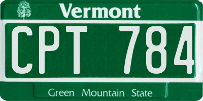 VT license plate CPT784