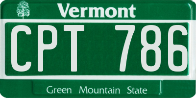 VT license plate CPT786