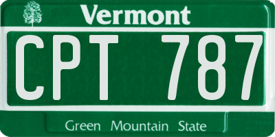 VT license plate CPT787