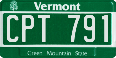 VT license plate CPT791