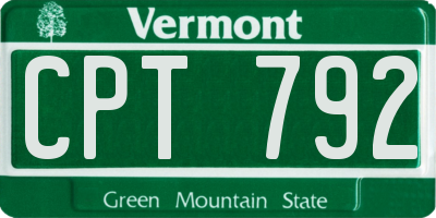 VT license plate CPT792
