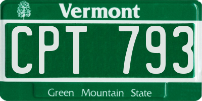 VT license plate CPT793