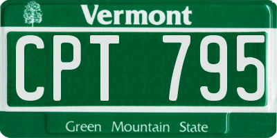 VT license plate CPT795