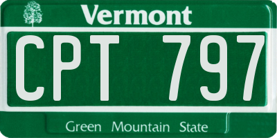 VT license plate CPT797