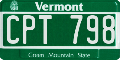 VT license plate CPT798