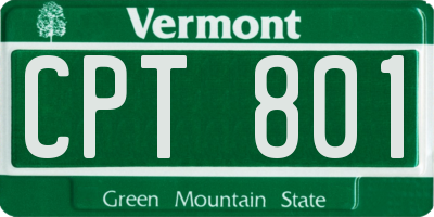 VT license plate CPT801