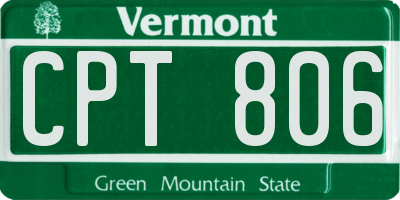 VT license plate CPT806